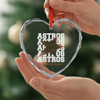 Vintage Astro Last Name Heart Crystal Glass Ornament Baseball Fan Graphic