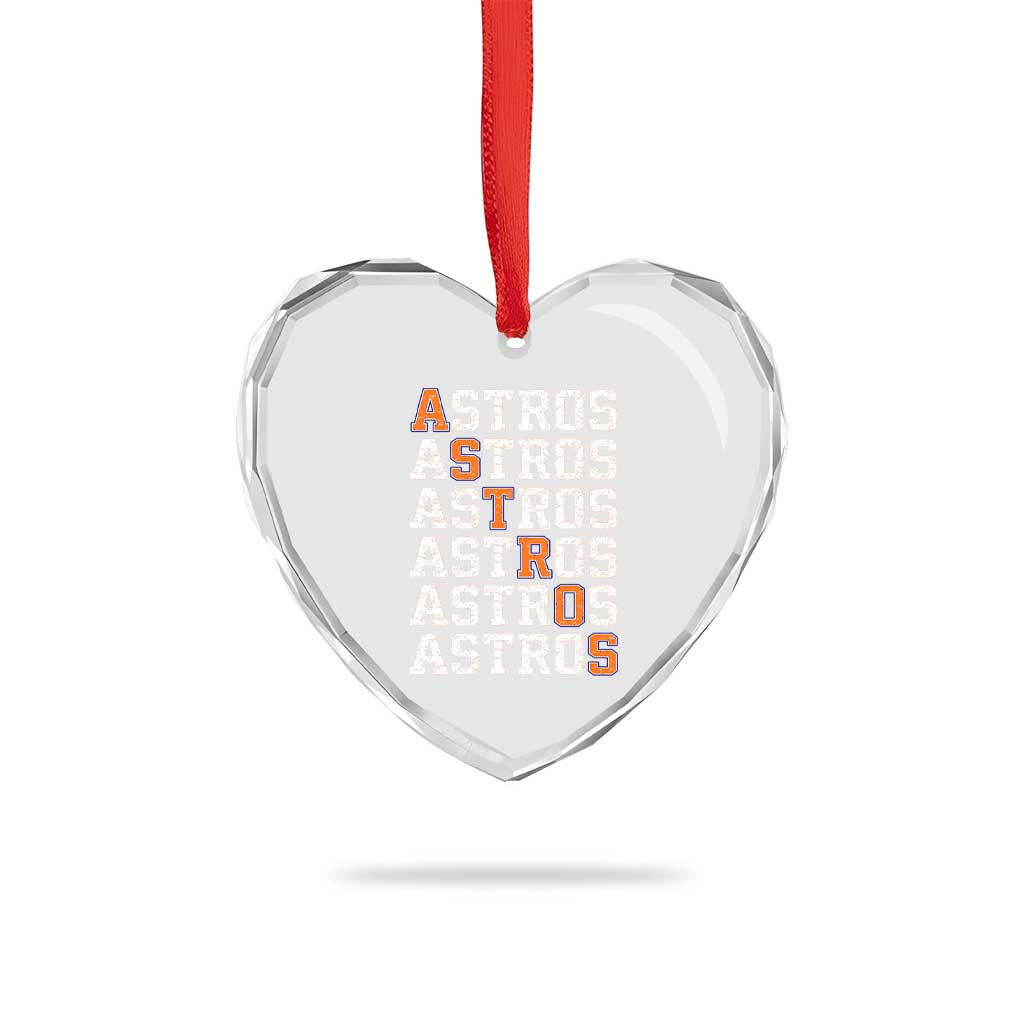 Vintage Astro Last Name Heart Crystal Glass Ornament Retro Baseball Fans Sports Style