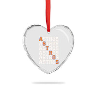 Vintage Astro Last Name Heart Crystal Glass Ornament Retro Baseball Fans Sports Style