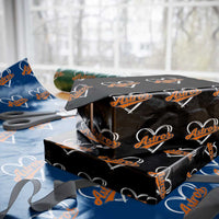 Vintage Astro Name Sports Style Wrapping Paper Roll Varsity Script Vintage Baseball Heart Graphic