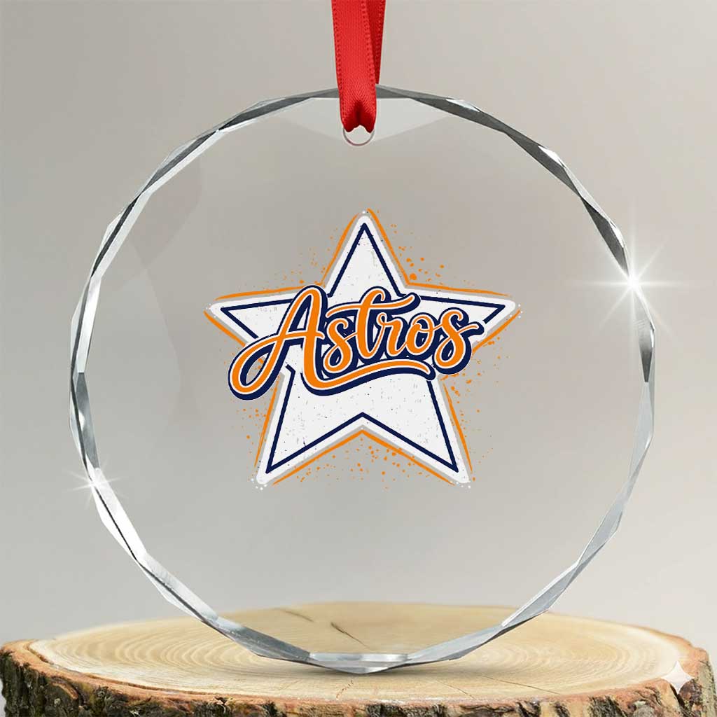 Vintage Astro Script Name Sports Style Crystal Glass Ornament Retro Baseball Fans