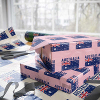 Vintage Australia Flag Wrapping Paper Roll Distressed Patriotic Country Pride Graphic