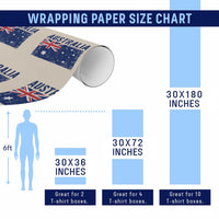 Vintage Australia Flag Wrapping Paper Roll Distressed Patriotic Country Pride Graphic