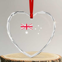 Vintage Australian Flag Heart Crystal Glass Ornament Australia Distressed Patriotic Southern Cross Country Pride Graphic