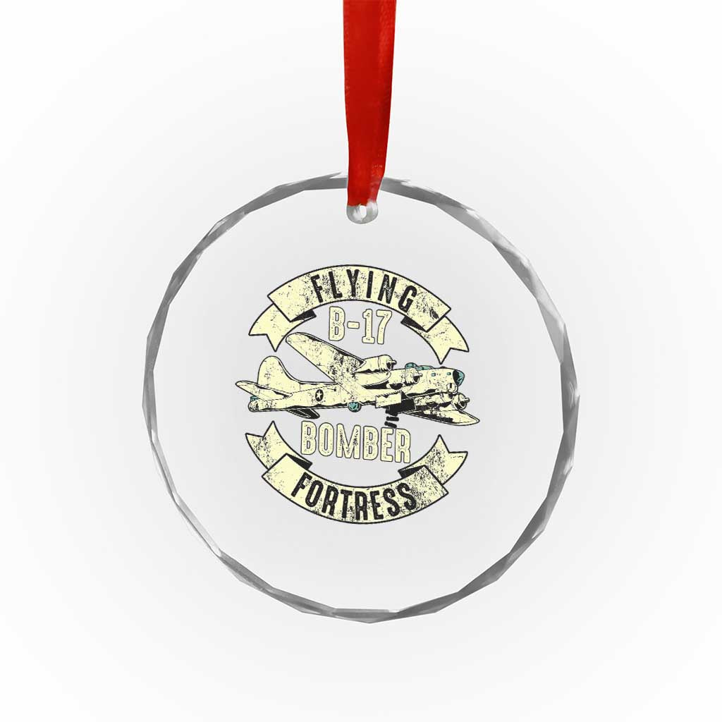 Vintage B-17 Bomber WW2 Aircraft Crystal Glass Ornament Plane Aviation Fighter Airplane Retro Grunge - Wonder Print Shop