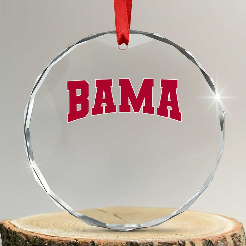 Vintage Bama Crystal Glass Ornament Retro Varsity Alabama Football Lover AL State - Wonder Print Shop