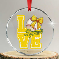 Vintage Banana Coquette Bow Crystal Glass Ornament LOVE Baseball Fan Sport Lover - Wonder Print Shop