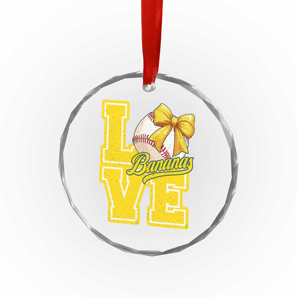 Vintage Banana Coquette Bow Crystal Glass Ornament LOVE Baseball Fan Sport Lover - Wonder Print Shop