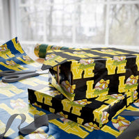 Vintage Banana Coquette Bow Wrapping Paper Roll LOVE Baseball Fan Sport Lover - Wonder Print Shop