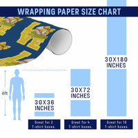 Vintage Banana Coquette Bow Wrapping Paper Roll LOVE Baseball Fan Sport Lover - Wonder Print Shop