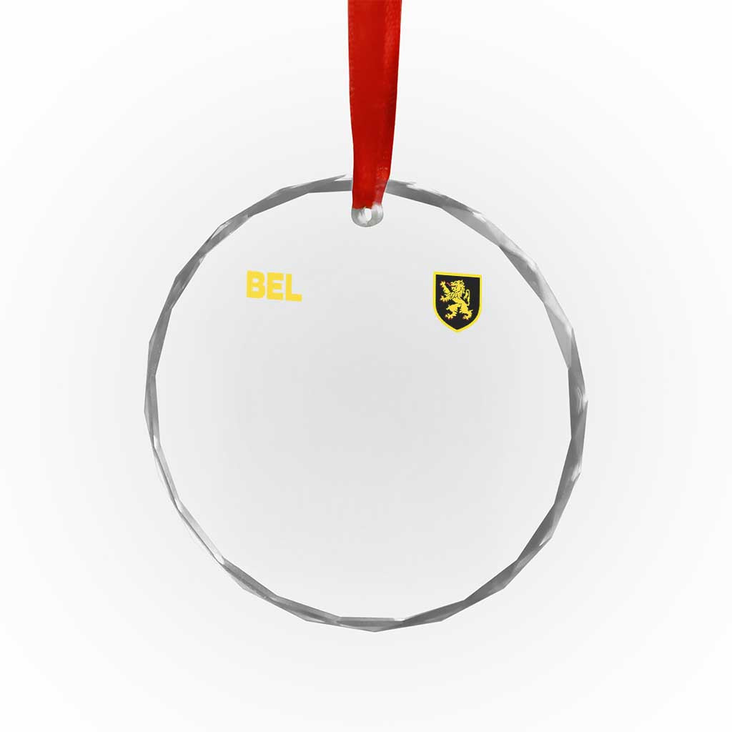 Vintage Belgium Crystal Glass Ornament Belgian Football Pride Belgium Lion Crest Soccer Graphic