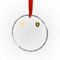 Vintage Belgium Crystal Glass Ornament Belgian Football Pride Belgium Lion Crest Soccer Graphic