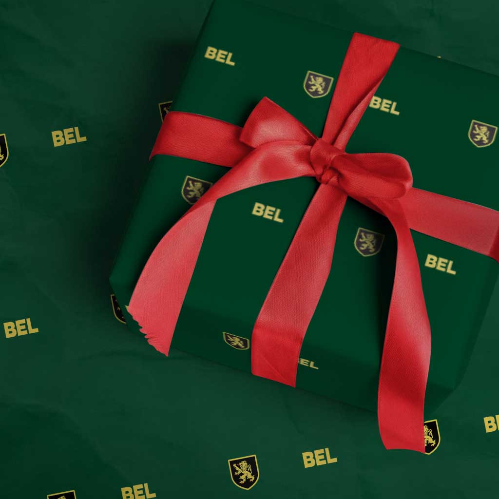 Vintage Belgium Wrapping Paper Roll Belgian Football Pride Belgium Lion Crest Soccer Graphic