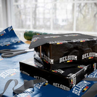 Vintage Belgium Flag Graphic Wrapping Paper Roll Belgian Pride Patriotic Gift
