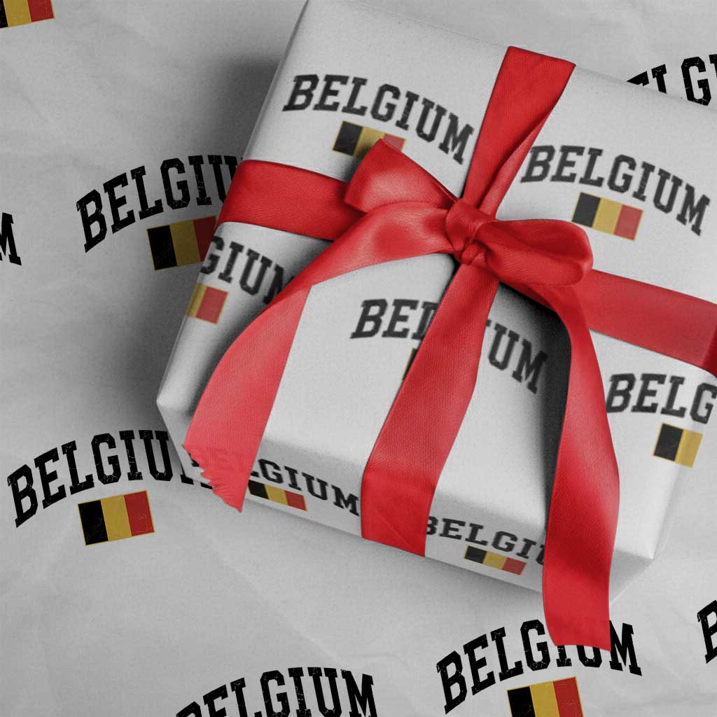 Vintage Belgium Wrapping Paper Roll Belgian Soccer Football Pride Gift for Fans