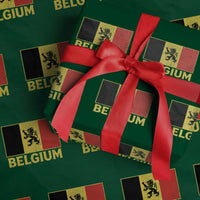 Vintage Belgium Soccer Flag with Lion Graphic Wrapping Paper Roll Belgian Football Pride Gift for Fans