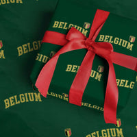Vintage Belgium Varsity Style Distressed Graphic Wrapping Paper Roll Classic Collegiate Belgian Pride
