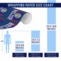 Vintage Belize Wrapping Paper Roll Distressed Flag Central American Pride Heritage Gift