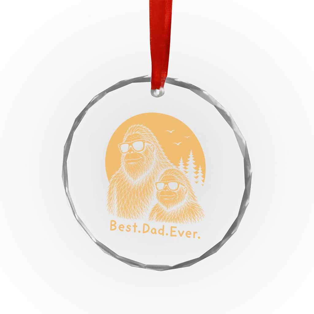 Vintage Best Dad Ever Bigfoot Papa Fathers Day Crystal Glass Ornament