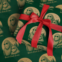 Vintage Best Dad Ever Bigfoot Papa Fathers Day Wrapping Paper Roll