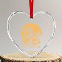 Vintage Best Dad Ever Bigfoot Papa Fathers Day Heart Crystal Glass Ornament