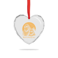Vintage Best Dad Ever Bigfoot Papa Fathers Day Heart Crystal Glass Ornament