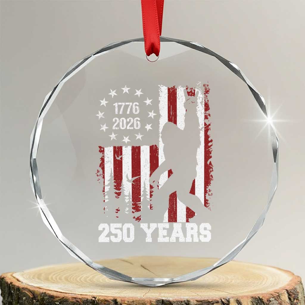 Vintage Bigfoot USA 250th Anniversary Crystal Glass Ornament 250 Years Of Freedom US Flag Independence Day 4th July Patriotic