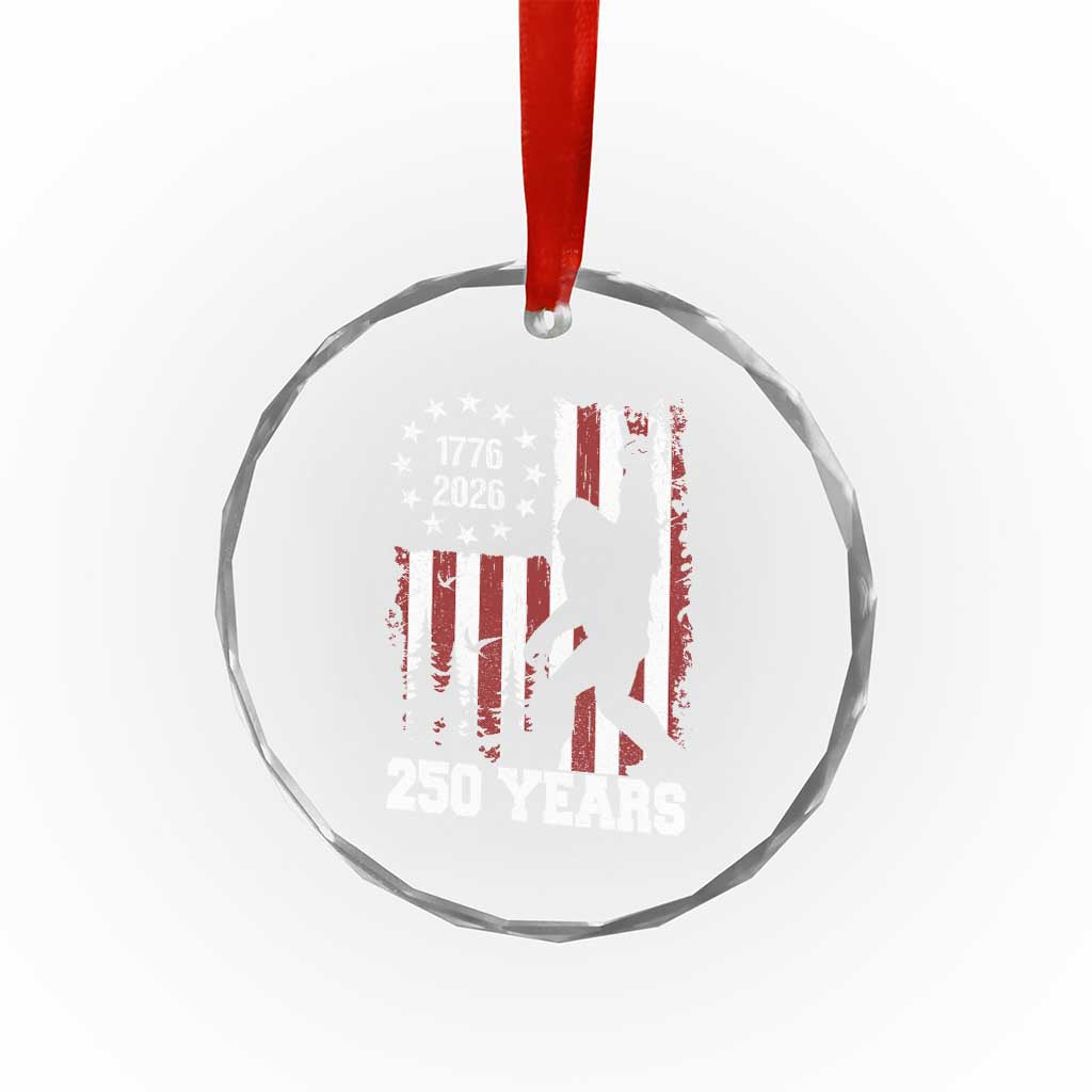 Vintage Bigfoot USA 250th Anniversary Crystal Glass Ornament 250 Years Of Freedom US Flag Independence Day 4th July Patriotic