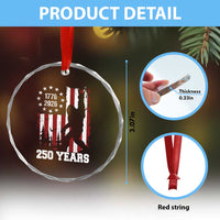 Vintage Bigfoot USA 250th Anniversary Crystal Glass Ornament 250 Years Of Freedom US Flag Independence Day 4th July Patriotic