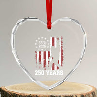 Vintage Bigfoot USA 250th Anniversary Heart Crystal Glass Ornament 250 Years Of Freedom US Flag Independence Day 4th July Patriotic