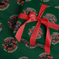 Vintage Black Cat Against Fascists Wrapping Paper Roll