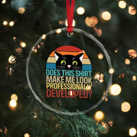 Vintage Black Cat Crystal Glass Ornament Does This Shirt Make Me Look Professionally Developed
