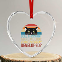 Vintage Black Cat Heart Crystal Glass Ornament Does This Shirt Make Me Look Professionally Developed