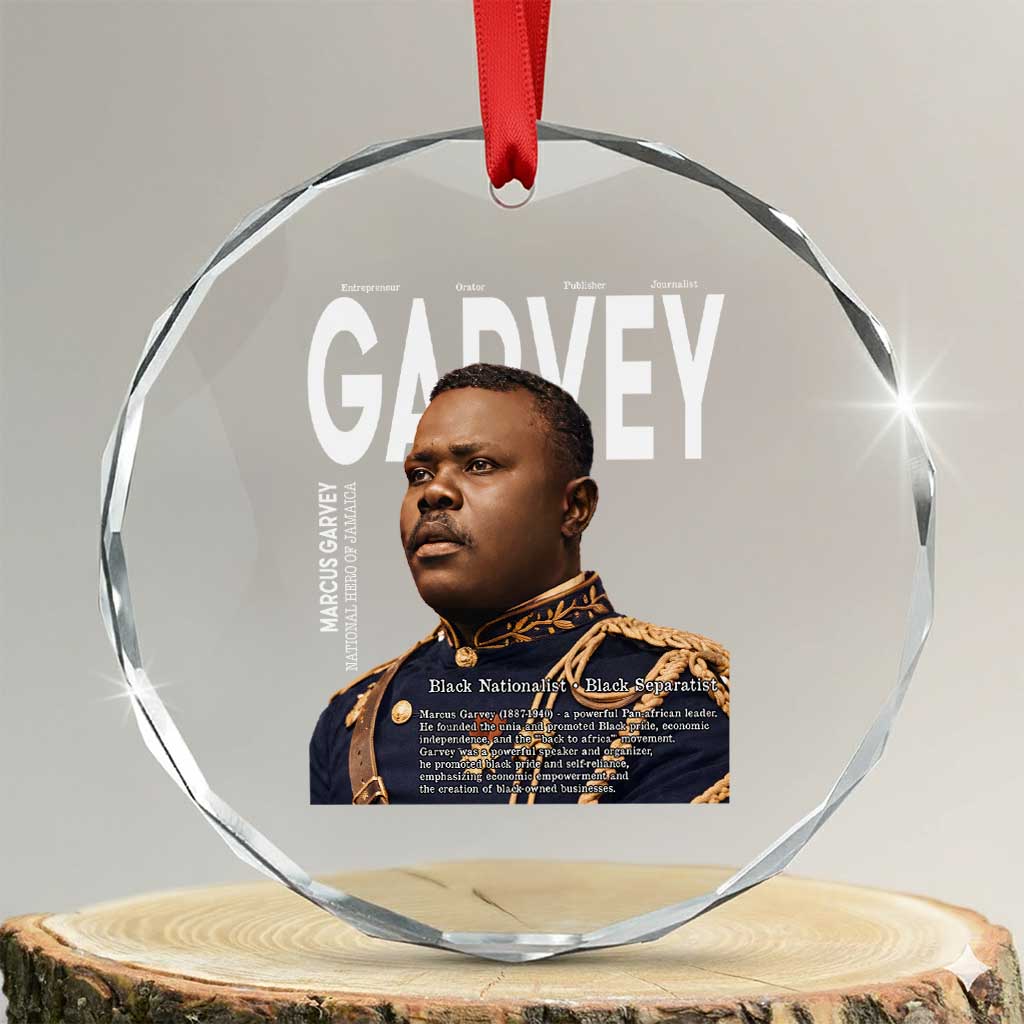 Vintage Black History Hero Marcus Garvey Crystal Glass Ornament Black Pride
