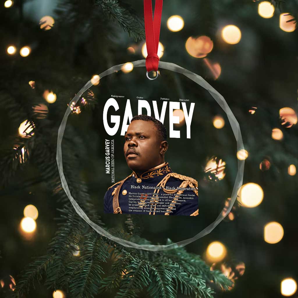 Vintage Black History Hero Marcus Garvey Crystal Glass Ornament Black Pride