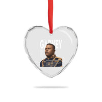 Vintage Black History Hero Marcus Garvey Heart Crystal Glass Ornament Black Pride