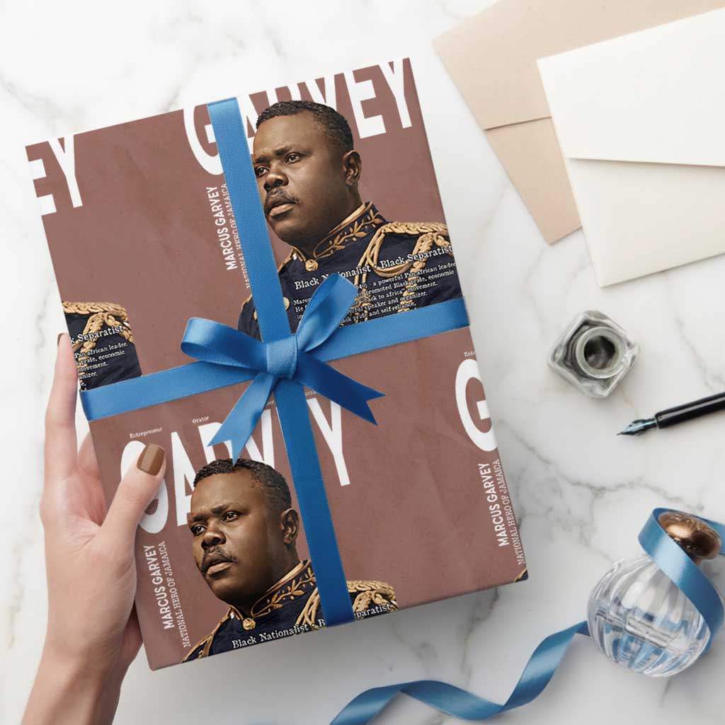 Vintage Black History Hero Marcus Garvey Wrapping Paper Roll Black Pride