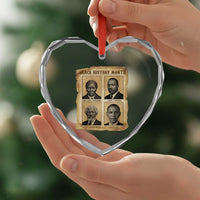 Vintage Black History Heroes Heart Crystal Glass Ornament Strong Black Pride - Wonder Print Shop