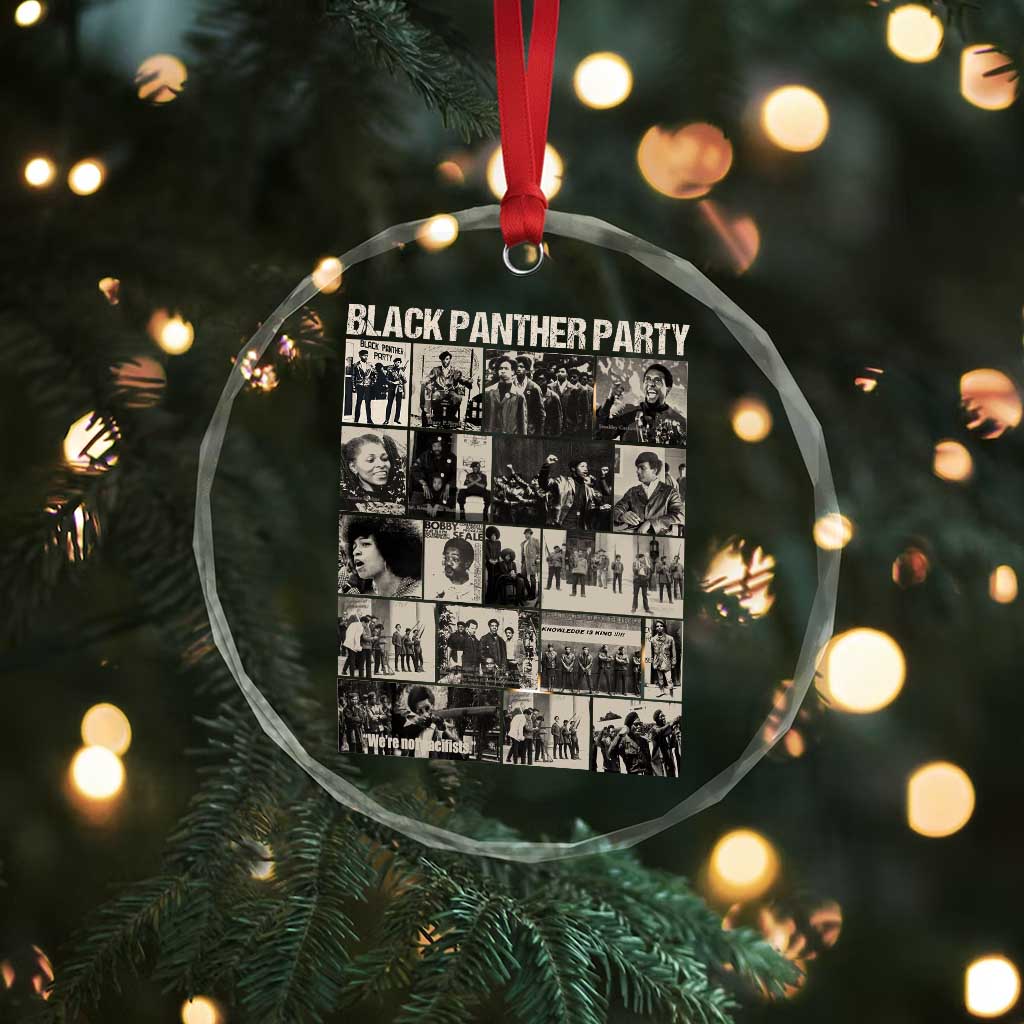 Vintage Black Panther Party Crystal Glass Ornament Huey P. Newton Bobby Seale Black History Month Juneteenth - Wonder Print Shop