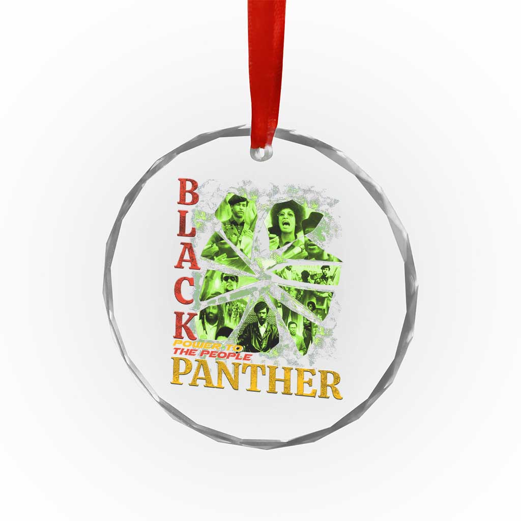 Vintage Black Panther Party Crystal Glass Ornament Newton Seale Shakur Black History Month Juneteenth - Wonder Print Shop