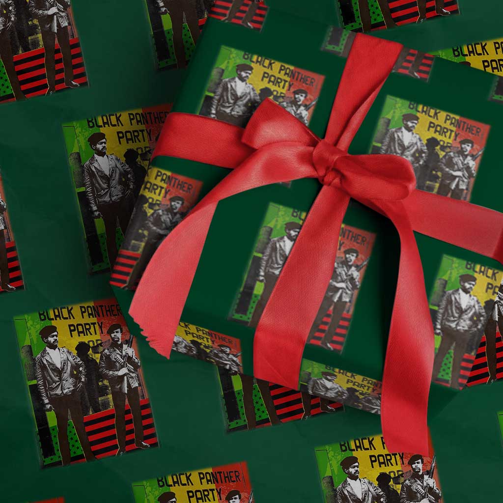 Vintage Black Panther Party Wrapping Paper Roll Black History Self Defense Huey Newton Bobby Seale - Wonder Print Shop