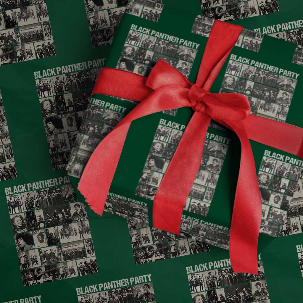 Vintage Black Panther Party Wrapping Paper Roll Huey P. Newton Bobby Seale Black History Month Juneteenth - Wonder Print Shop