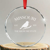Vintage Blue Bird Missouri Crystal Glass Ornament The Show Me State Pride