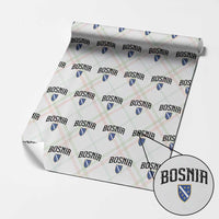 Vintage Bosnia Coat of Arms Minimalist Wrapping Paper Roll Golden Lily Heritage Shield Graphic