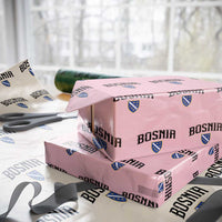 Vintage Bosnia Coat of Arms Minimalist Wrapping Paper Roll Golden Lily Heritage Shield Graphic
