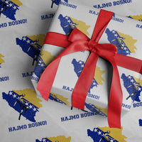 Vintage Bosnian Map Football Fan Wrapping Paper Roll Proud Balkan Heritage Gift