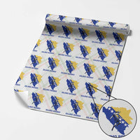Vintage Bosnian Map Football Fan Wrapping Paper Roll Proud Balkan Heritage Gift