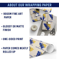 Vintage Bosnian Map Football Fan Wrapping Paper Roll Proud Balkan Heritage Gift