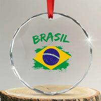 Vintage Brasil Flag Crystal Glass Ornament Brazilian Heritage Pride