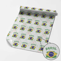 Vintage Brasil Flag Wrapping Paper Roll Brazilian Heritage Pride